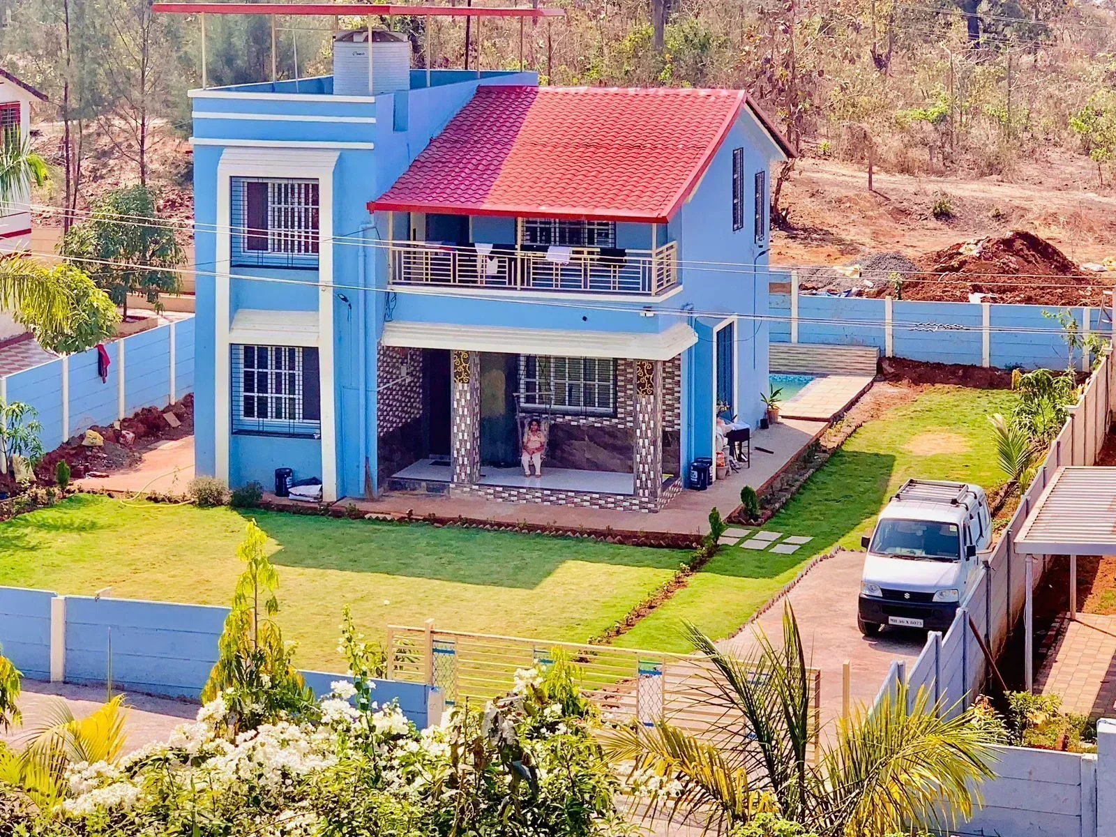 Blue House Karjat – 3BHK Private Villa with Pool