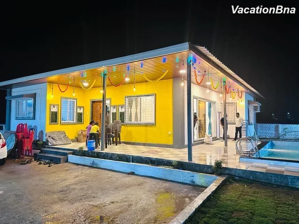 Vrundavan Villa – Luxury 3BHK Private Pool Stay in Nature